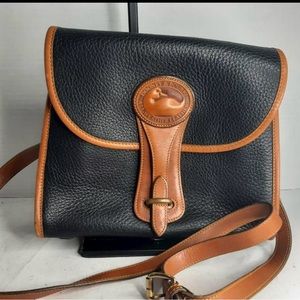 Dooney & Bourke Black and Brown Crossbody Pebble Leather Purse